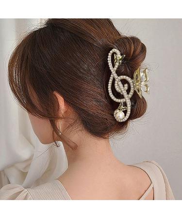 Gold Music Note Hair Claw Clip - Strong Hold Metal Hair Accessory for Women & Girls - Buy Online on GoSupps.com