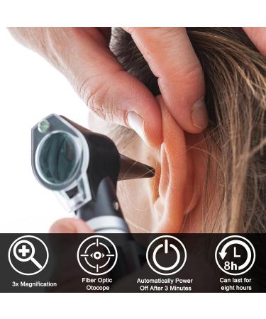 ACBOOR OTOSCOP: 3X Magnification Otoscope Set for Adults Children & Pets - 4 Speculum Tips 8 Earplugs Hard Plastic Case - Illuminate Your Ear Care - Buy Online on GoSupps.com
