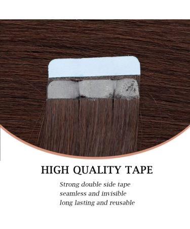 SEGO Tape Extensions | 20 Real Hair Pieces - 100% Remy Human Hair Medium Brown #4 (40cm 30g) | Adhesive Hair Extensions - Buy Online on GoSupps.com