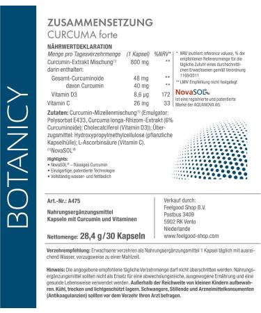 Buy Botanicy Curcuma Forte 3 Pack - High Bioavailability Curcumin with Vitamins C & D - 90 Hormone-Free Turmeric Capsules - Buy Online on GoSupps.com