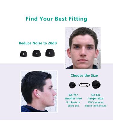 Super Soft Reusable Flexible Ear Plugs for Sleeping - 28dB Noise Cancelling - Ideal for Work, Study, Swimming, Motorcycle - Includes 6 Silicone Ear Tips - Blue/Black - Buy Online on GoSupps.com