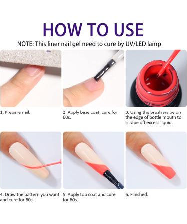 Glitter Nail Gel Polish Gold Nail Polish Nail Art Gel Liner Polish Gel Nail Liner Pen Shimmer Gel Polish Liner Gel Glitter Gel Liner Nail Art for Nail Drawing Nail Painting Polish for Manicure Tool - Buy Online on GoSupps.com