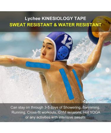 Kinesiology Tape - 6 Rolls Set Lychee Elastic Therapeutic Sports Tape for Shoulder Knee Elbow Pain Relief Latex Free Water Resistant Breathable 2" x 16.4 feet Per Roll (Light Blue) - Buy Online on GoSupps.com