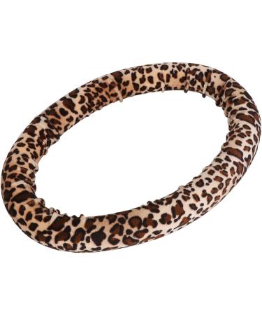 2pcs Round Heatless Curler Dual Use Heatless Curling Rod Headband Round Leopard Print Hair Rollers Styling Tool with 2 Combs - Buy Online on GoSupps.com