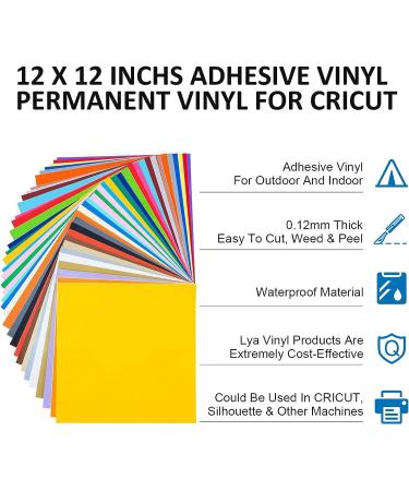 Lya Vinyl 55 Pack Permanent Adhesive Vinyl Sheets - 43 Color for Cutting Machine Craft Cutter - Ideal for Decor, Stickers, Party Decorations, and Car Decals - Buy Online on GoSupps.com