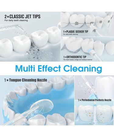 Buy Cordless Water Flosser for Teeth - Portable Dental Flosser with Telescopic Tank 3 Modes & 6 Jets - International Shipping Available - Buy Online on GoSupps.com