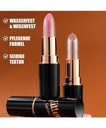 Rouge l vres paillet rose paillet avec paillettes diamant rouge l vres m tallique scintillant imperm able et durable baume l vres brillant hautement pigment et hydratant - Buy Online on GoSupps.com