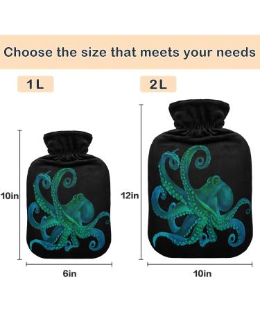Naanle Watercolor Hot Water Bottle with Cover 1L Transparent Heat Therapy for Bed Hands & Feet | Pain Relief & Warmth - Buy Online on GoSupps.com