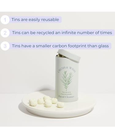 3-in-1 Solid Facial Cleanser & Exfoliator | Vegan Cruelty-Free Plastic-Free | Travel-Friendly Wash-off Mask - Brightening Beans (60 Tablets - Buy Online on GoSupps.com