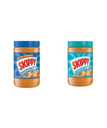 2x Skippy Extra Crunchy Super Crunch Peanut Butter 1.13kg & 2x Skippy Smooth Peanut Butter 1.13kg (4 Pack) - By Shop 4 Less