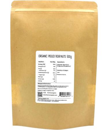Organic Peeled Tiger Nuts - Whole Raw Vegan No Additives No Preservatives - High in Fiber Protein and Essential Fats - Perfect for Snacking Baking and Cooking - Thames Organic 500g Sweet 500g - Buy Online on GoSupps.com