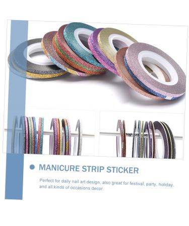 Healeved 60 Pcs Adhesive Line Sticker Flash Tape Color Tape Epoxy Colored Duct Tape Colorful Tape Manicure Sticker Washi Tape Dispenser Decor Gold and Silver Thread Nail Stickers - Buy Online on GoSupps.com