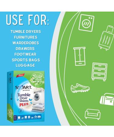 Smart Aroma Tumble Dryer Towels - Soft Fabrics & Long-Lasting Fresh Fragrance - 32 Pieces (Spring Fresh) - Buy Online on GoSupps.com
