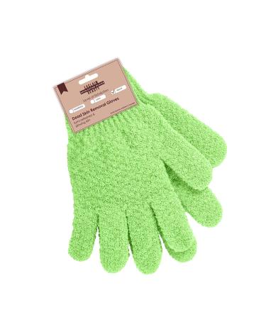 EXCLAIM BEAUTY Exfoliating Gloves Body Scrubber Gloves For Shower, Spa, Massage Shower Gloves Dual Texture Bath Gloves | Dead Skin Remover With Adjustable Straps Single Light Green