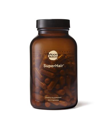 SuperHair by Moon Juice - Natural Hair Nutrition Supplement & Multivitamin for Healthier, Thicker, Stronger Hair-250mg Ashwagandha, 500mcg Biotin& 120mg SawPalmetto - Vegan, Non-GMO (120 Capsules)  Bottle
