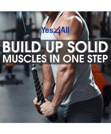 Yes4All Deluxe Tricep Rope Cable Attachment 27 inch Black | Gym Exercise Machine Attachment with Carabiner - Buy Online on GoSupps.com