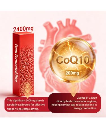 Warmbioder Red Yeast Rice with Coq10 Gummies Sugar Free Organic Red Yeast Rice for Cholesterol Lowering Supplements Enhanced with Coenzyme Q10 Support Heart Health - Buy Online on GoSupps.com