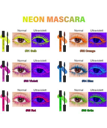 Mascara color fluorescent r sistant aux UV r sistant l'eau hautement pigment longue dur e pour toute la journ e convient pour le maquillage de sc ne de f te d'Halloween (#04 bleu) - Buy Online on GoSupps.com