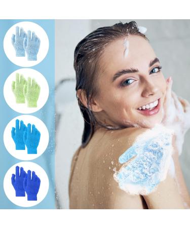 Sibba 8-Piece Peeling Gloves Set | Bathing Hand Shoes for Spa & Massage | Exfoliating Body Scrub Accessories - Men s Gland Nylon in Green Light Blue Sea Blue & Dark Blue - Buy Online on GoSupps.com