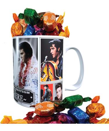 Presley King of Rock n Roll Personalised Music Icon Mug with Choice of Sweets Gift - Buy Online on GoSupps.com