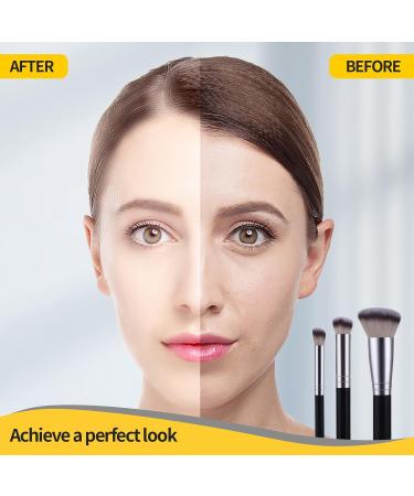 Buy Burfy 3-Piece Professional Make-Up Brush Set | Foundation & Concealer Brushes | Synthetic Fiber for Liquid & Powder | International Shipping - Buy Online on GoSupps.com