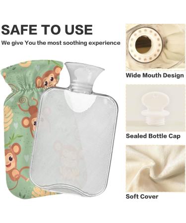 NAANLE Palmbatt Affe 1L Transparent Hot Water Bottle with Cover - Ideal for Pain Relief & Heat Therapy - Buy Online on GoSupps.com