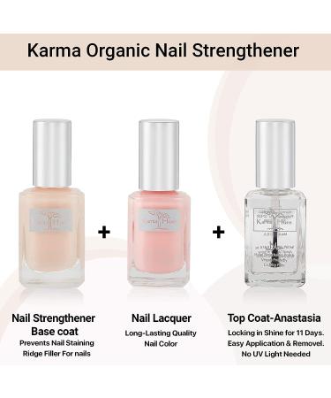 Karma Organic Nail Strengthener & Ridge Filler Base Coat - Nail Hardener & Growth Treatment for Thin & Damaged Nails - Non-Toxic, Vegan & Cruelty-Free (0.47 FL oz) - Buy Online on GoSupps.com