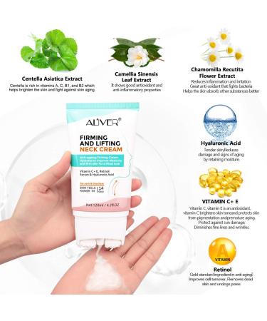 Neck Tightening Cream with Retinol & Hyaluronic Acid - Firm & Lift Loose Skin - Anti-Aging Lotion for Face & Body - 4.2oz - Buy Online on GoSupps.com