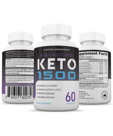 Justified Laboratories (2 Pack Advanced Keto 1500 Keto Pills 1275MG New & Improved Formula Contains Apple Cider Vinegar Extra Virgin Olive Oil Powder Green Tea Leaf 120 Capsules 60 Count (Pack of 2) - Buy Online on GoSupps.com
