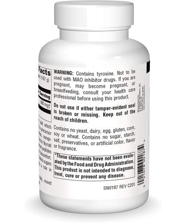 Source Naturals L-Tyrosine Powder 3.53 oz - Pure Free-Form Supplement for Mood & Focus - Buy Online on GoSupps.com