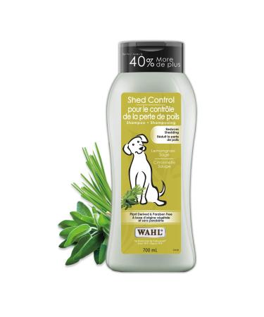 Wahl Canada Dog Shed Control Shampoo Plant Derived Shampoo in Lemongrass Sage Oatmeal & Aloe extract reduce shedding and dander leaving coat clean & refreshed Paraben-Free 700ml - Model 58323