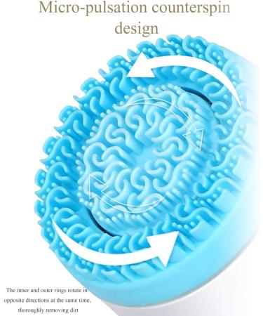 Buy Waterproof Electric Facial Cleaning Brush with 2 Speed Rotation | USB Deep Cleaning & Gentle Exfoliation - Blue - Buy Online on GoSupps.com