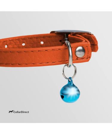 Collardirect Leather Cat Safety Collar with Elastic Belt & Bell | Adjustable 15-18 cm | Available in Black Blue Red Orange Green Pink | International Shipping - Buy Online on GoSupps.com