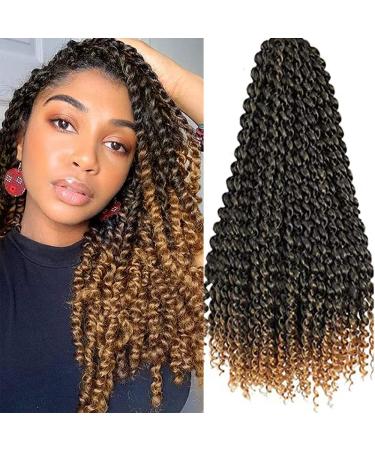 8 Packs Passion Twist Hair 18 Inch Passion Twist Crochet Hair For Black Women Water Wave Crochet Braiding Hair Extensions (1B/27) 18 Inch (Pack of 8) 1B/27