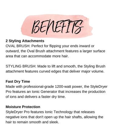 Calista Tools StyleDryer Pro: 2-in-1 Blow Dryer & Styling Brush - Powder Pink - Buy Online on GoSupps.com