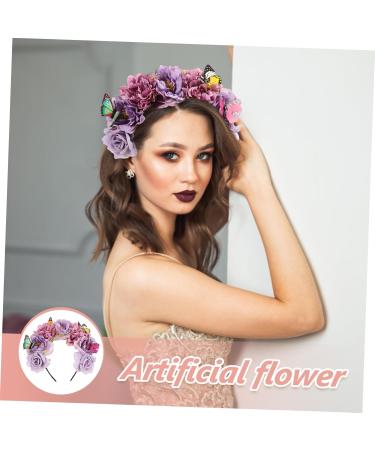 Mikinona Artificial Flower Headband Boho Decor Gothic Accessories Decorative Headband Cosplay Headbands for Women Prom Headbands for Women Flower Headpiece Tea Party Headband Fabric - Buy Online on GoSupps.com