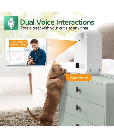 Pet Monitoring Camera Dog Treat Dispenser - CENGCEN Wifi HD Camera with Two-Way Audio, Remote Tossing, and Night Vision - Wall Mounted, App Compatible with Android/iOS - Buy Online on GoSupps.com