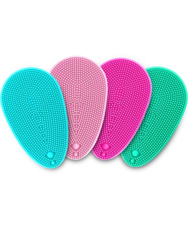 MARY LAVENDER Silicone Face Scrubber Soft Facial Cleansing Brush Blackhead Srubber Cleanser Brush for Exfoliating Massage Face for All Skin Types(4 Pack)