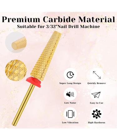 Long Tungsten Nail Drill Bits - Tapered Two-Way Rotate & Safety Acrylic Remover for Manicures & Pedicures | Professional Nail Tools - Buy Online on GoSupps.com