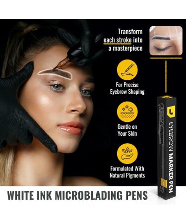 3pcs Skin Marker Pen | Eyebrow PMU Microblading Outline Pencil | White Mapping Marker for Beauty | Permanent Makeup Positioning Tools - Buy Online on GoSupps.com