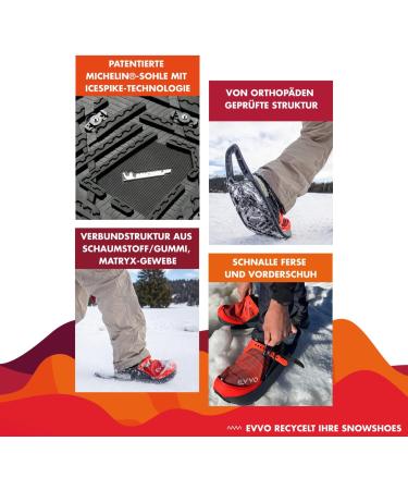 Buy EVVO Original Snowshoes with Michelin Sole - Adjustable All-Terrain IceSpike Technology | Men's & Women's | Size L (EU 42-48) - Buy Online on GoSupps.com