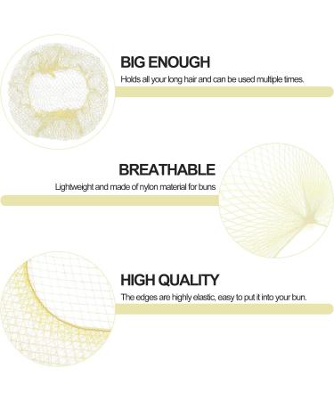 Sularpek 35 Pcs Blonde Hair Bun Nets 50cm/20 inch - Elastic Edge Mesh Hair Nets for Ballet, Gymnastics, Dance, Nurse - Gold - Buy Online on GoSupps.com