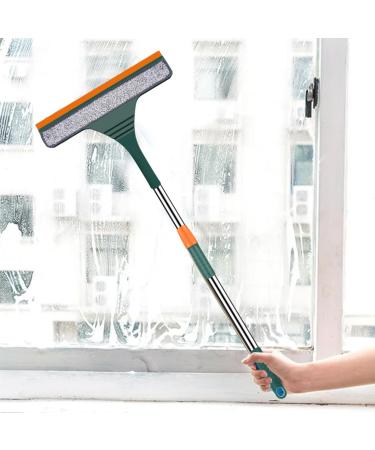 Window Glass Wiper | Adjustable Length Mirror Cleaner Tool | Window Cleaning Tool Reusable Glass Washing Equipment with Extension Handle Window Shower Cleaning Tool for Mirror Green - Buy Online on GoSupps.com