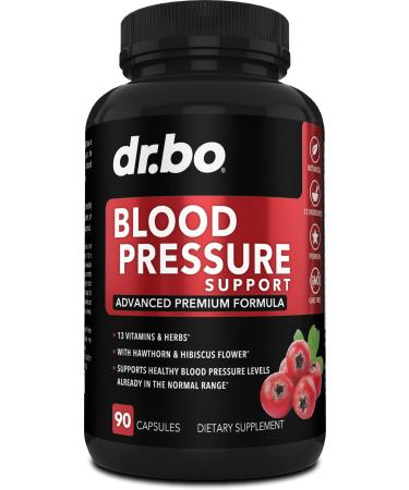 Blood Pressure Support Supplement Pills - Herbal Heart Health Supplements with Natural Hawthorn, Garlic & Hibiscus Extract Formula for Hypertension - High Circulation Health Vitamins & Herbs Capsules