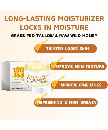 Moisturiser for Dry Skin - Tallow Honey Balm Body Lotion - Body Moisturiser for Hydrating Nourishing Repairing Firming - Body Cream Suitable for Whole Body - Body Skin Care - Buy Online on GoSupps.com