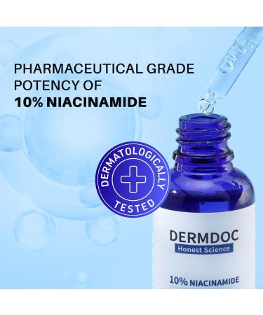 DermDoc 10% Niacinamide Face Serum | Lightweight Vitamin B3 Face Serum for Daily Skincare | 30 ml / 1 fl oz - Buy Online on GoSupps.com