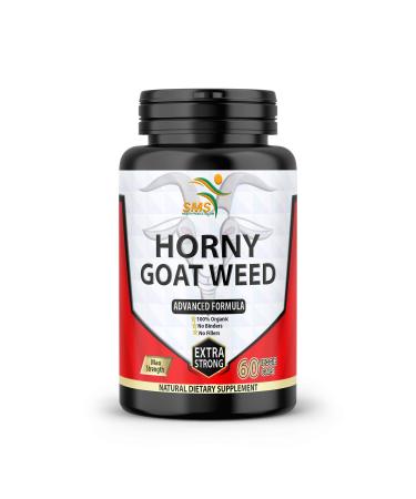 SMSHEALTHPRODUCTS.com Premium Horny Goat Weed Extract 1000mg Organic Non GMO (Epimedium Grandiflorum) 60 Veggie Capsules