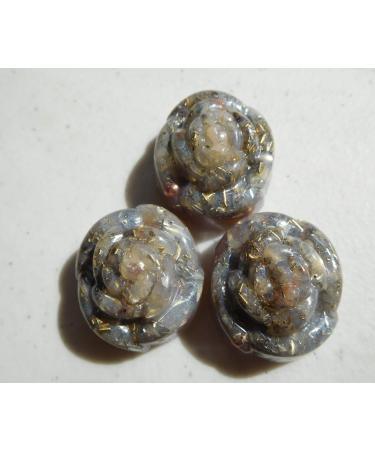 3 Pearl Blue Spiral Rose's Crystal Orgone Generator Energy Accumulator 7.83/432/528Hz/Advance Harmonics Many Beautiful Ingredients!! p. bl s Rose (3)