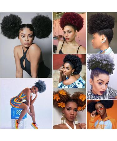 JHZHONG Afro Puff Drawstring Ponytail for Black Women Short Kinky Curly Afro Ponytail Synthetic Hair Afro Bun Drawstring Ponytail for Women Dark brown/T30(small size(Pack of 2) small size(Pack of 2) Dark brown/T30 - Buy Online on GoSupps.com