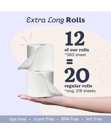 Betterway Bamboo Toilet Paper 3 PLY - Eco-Friendly & Sustainable Tissue | 12 Double Rolls, 360 Sheets Per Roll | Septic Safe, Organic, Plastic-Free | FSC Certified - 12 Count Pack - Buy Online on GoSupps.com